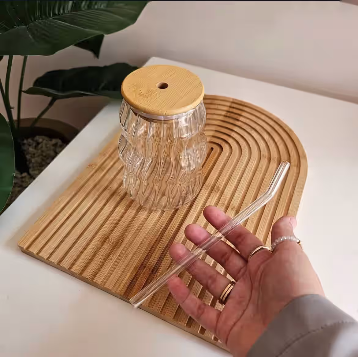 Glass Jar with Straw – Large Transparent Borosilicate Cup | Eco-Friendly Drinkware Bangladesh