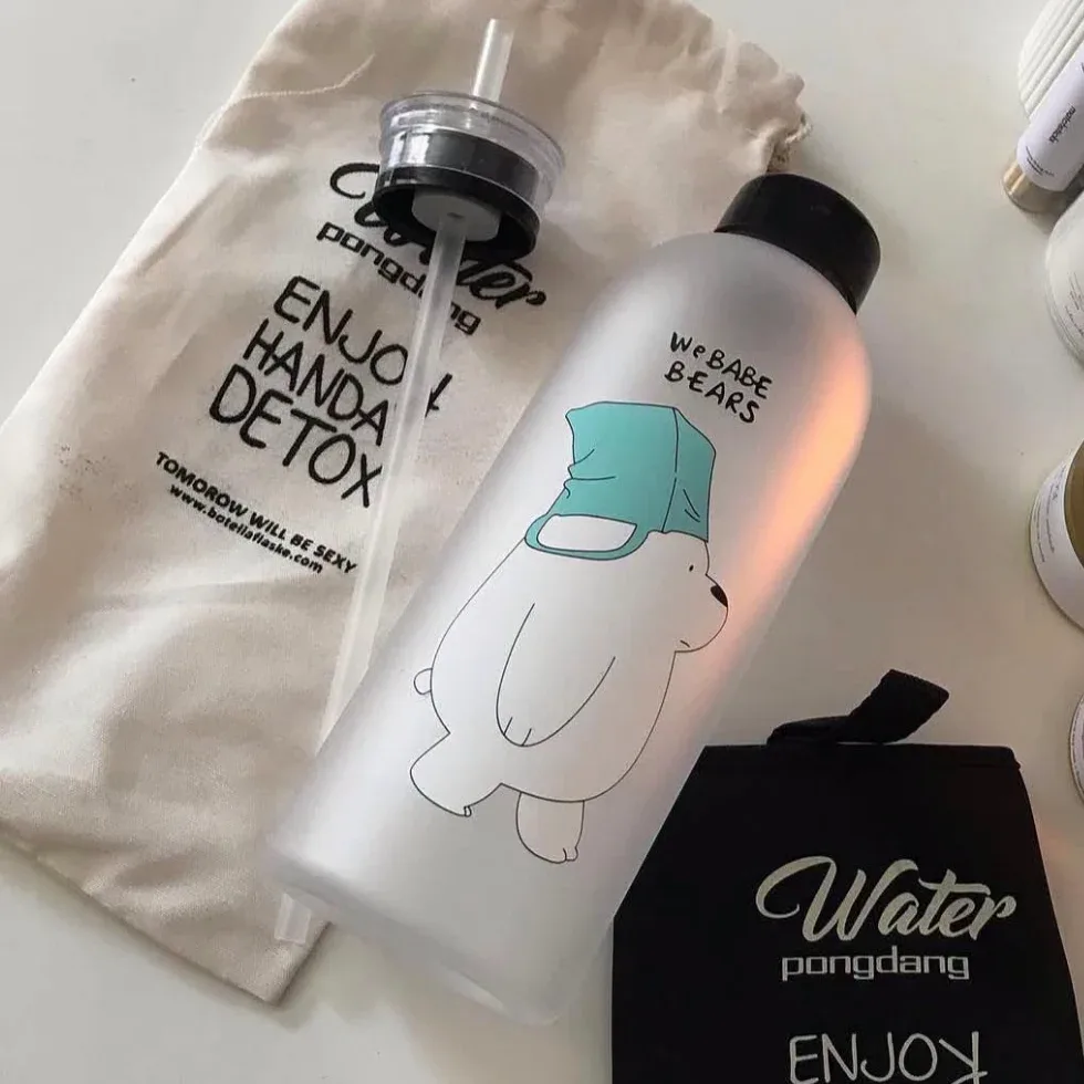 We Bare Bears Frosted Plastic Water Bottle - 1Litter - Buy Online in Bangladesh | ShopTalkBD