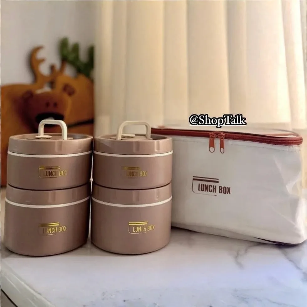 Bento 4 Compartment Stainless Steel Lunch Box with Bag - Buy Online in Bangladesh | ShopTalkBD
