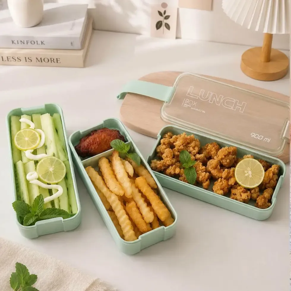 3-Tier Bento Lunch Box with Cutlery (900ml) - Buy Online in Bangladesh | ShopTalkBD