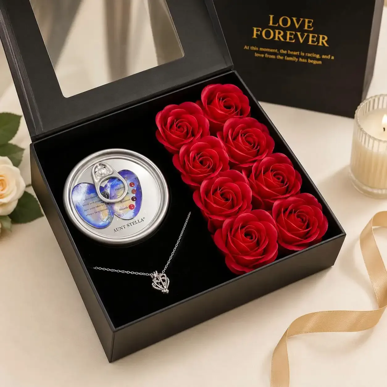 Love Forever Rose Gift Box with Necklace - Buy Online in Bangladesh | ShopTalkBD