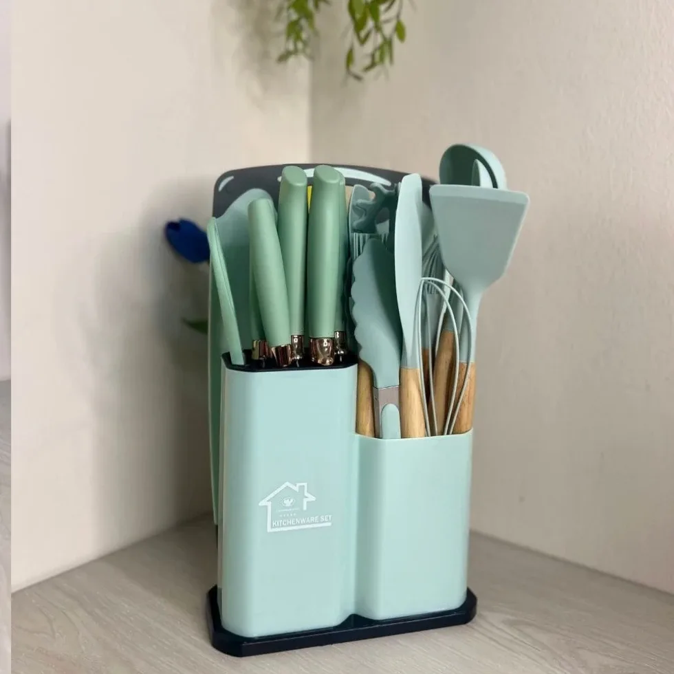 19 Pcs Kitchen Set & Knife Set with Cutting Board (19 pcs kitchenware set) Price in Bangladesh | ShopTalk BD