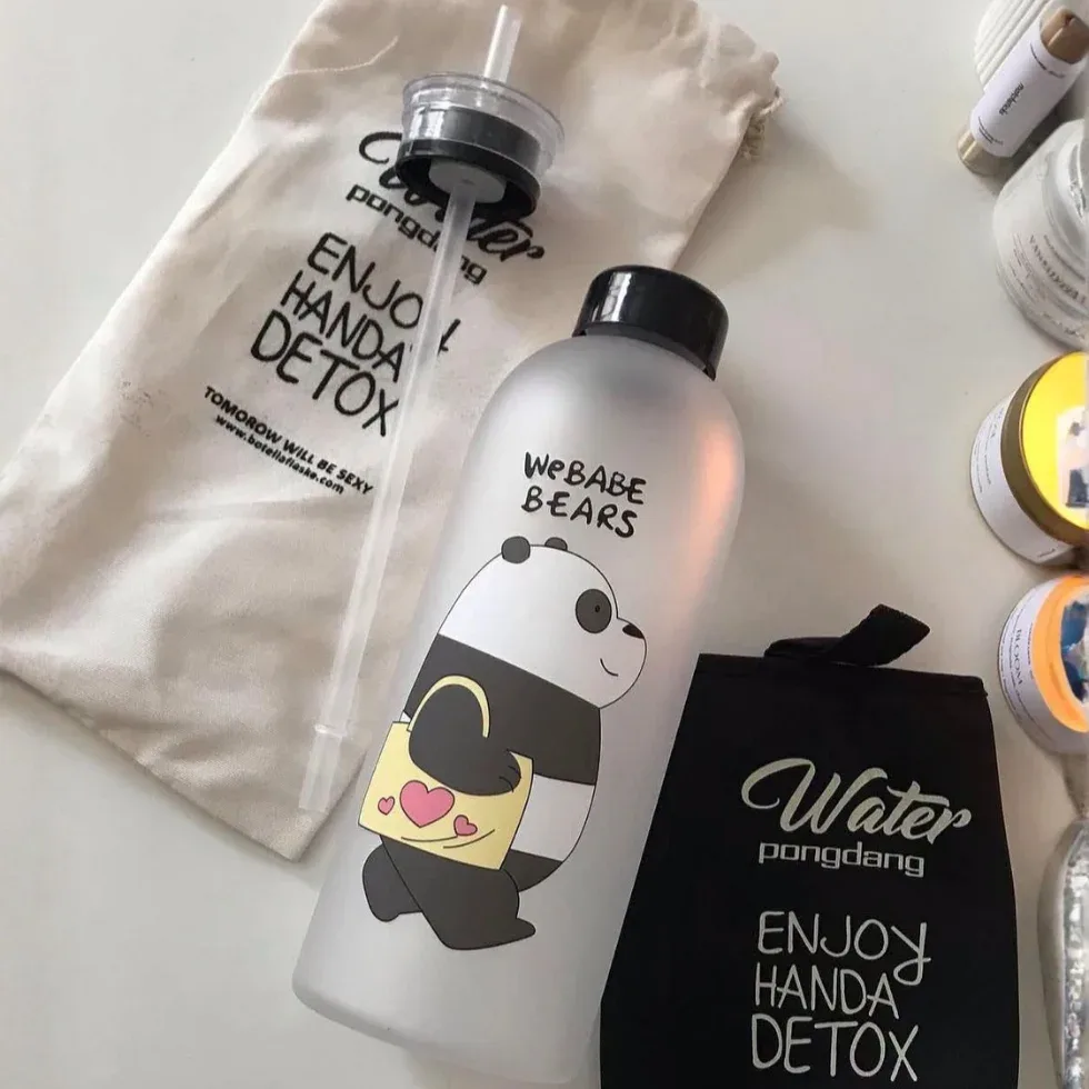 We Bare Bears Frosted Plastic Water Bottle - 1Litter